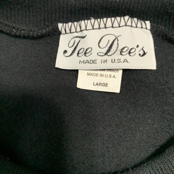 tee dees vintage black fireworks print metallic long sleeve sweater Large - Picture 4 of 5